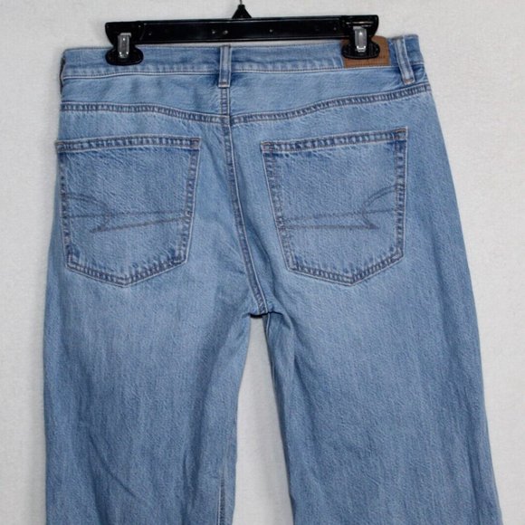 American Eagle womens jeans size 10 Long light wash denim 90s low rise straight - Picture 6 of 8
